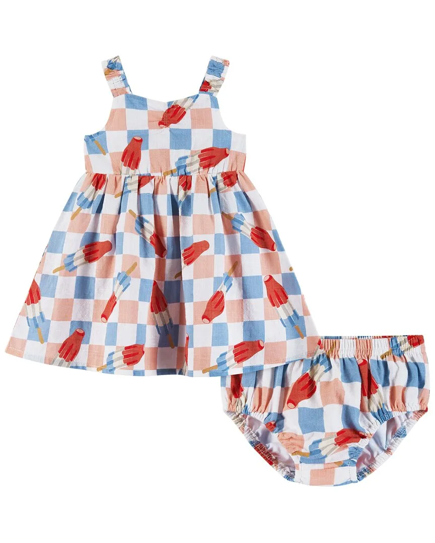 Andy & Evan Bomb Pop Printed Dress & Bloomer Set