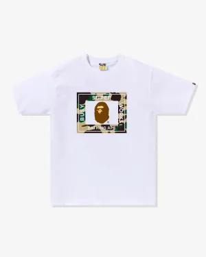 BAPE 1ST CAMO SUPER BUSY WORKS TEE - WHITE