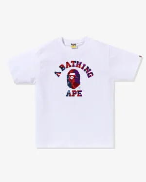 BAPE COLOR CAMO CRAZY COLLEGE TEE - WHITE
