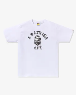 BAPE HEATHER GRAY CAMO COLLEGE TEE - WHITE