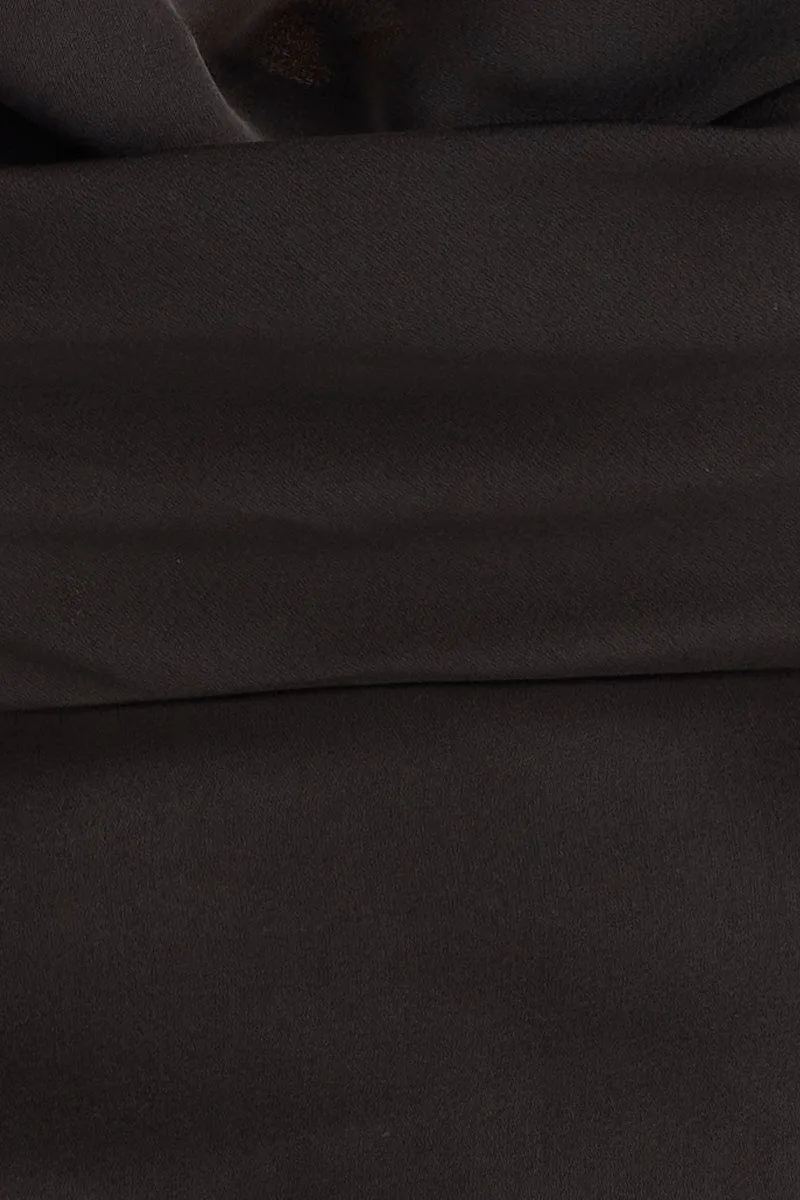 Black Scarf Top Short Sleeve Crop