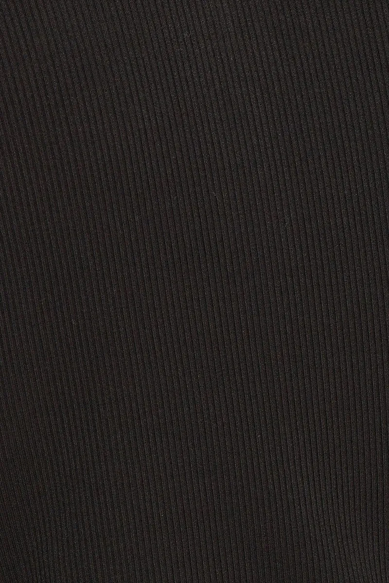 Black Snap Button Off Shoulder Knit