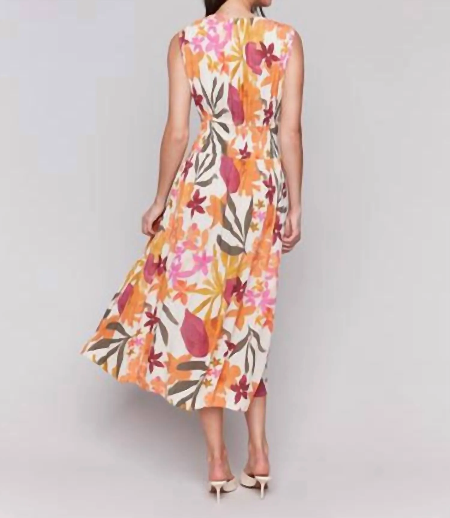 Bouquet Printed V-Neck Dress