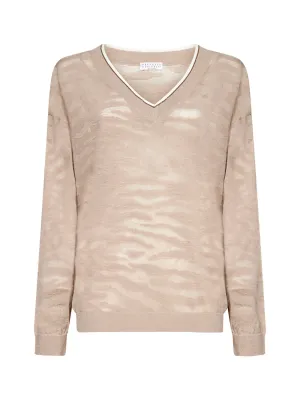 Brunello Cucinelli Striped Long Sleeved Jumper