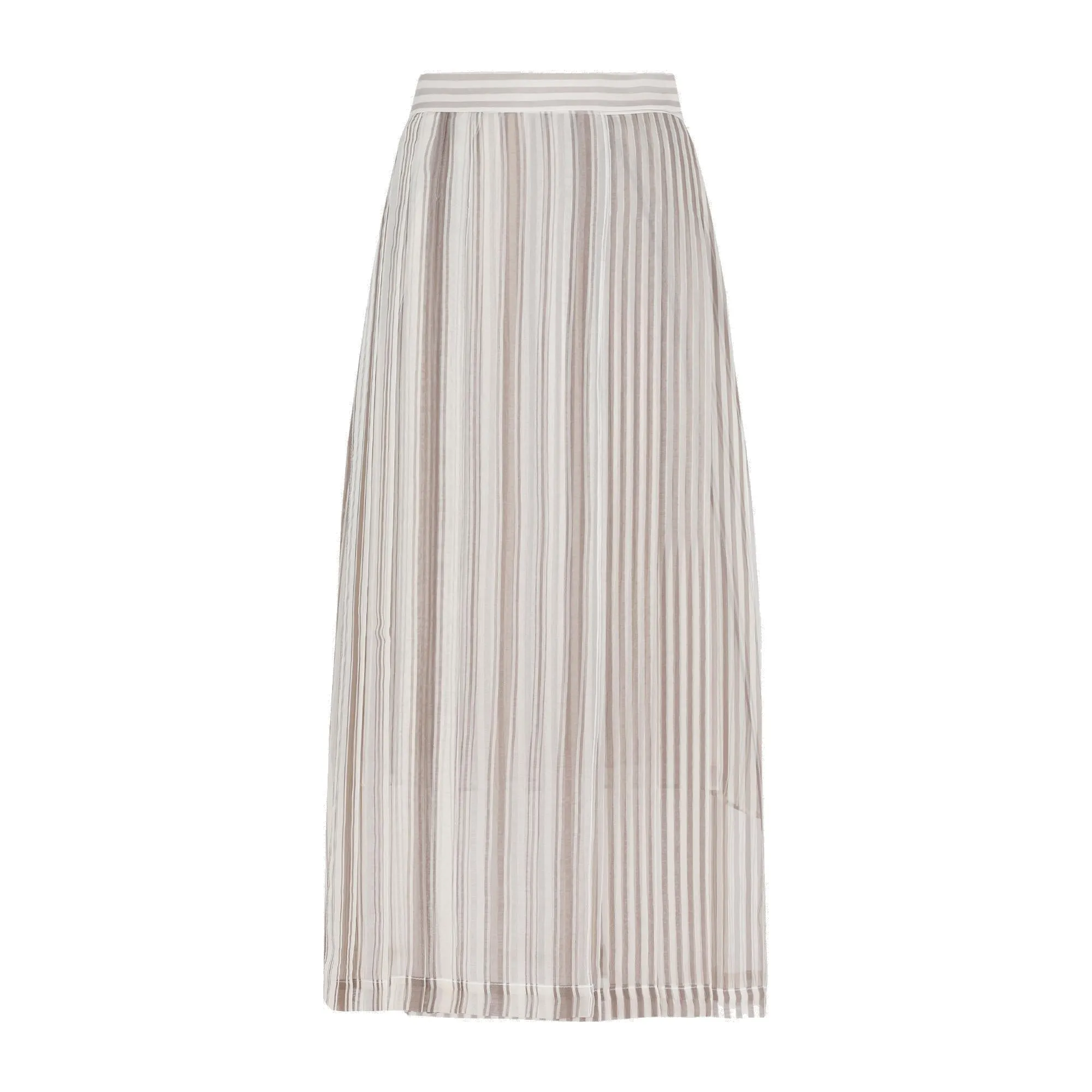 Brunello Cucinelli Striped Midi Skirt