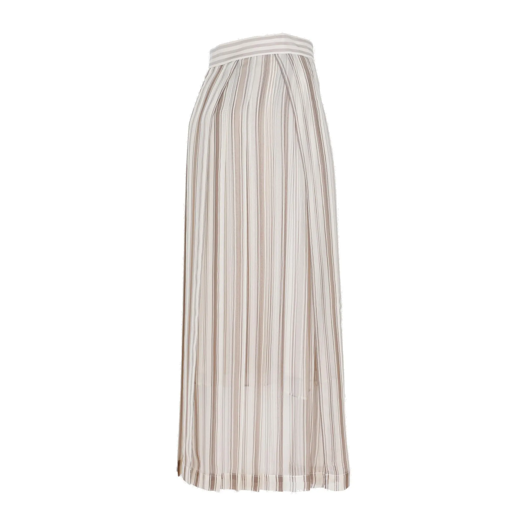Brunello Cucinelli Striped Midi Skirt