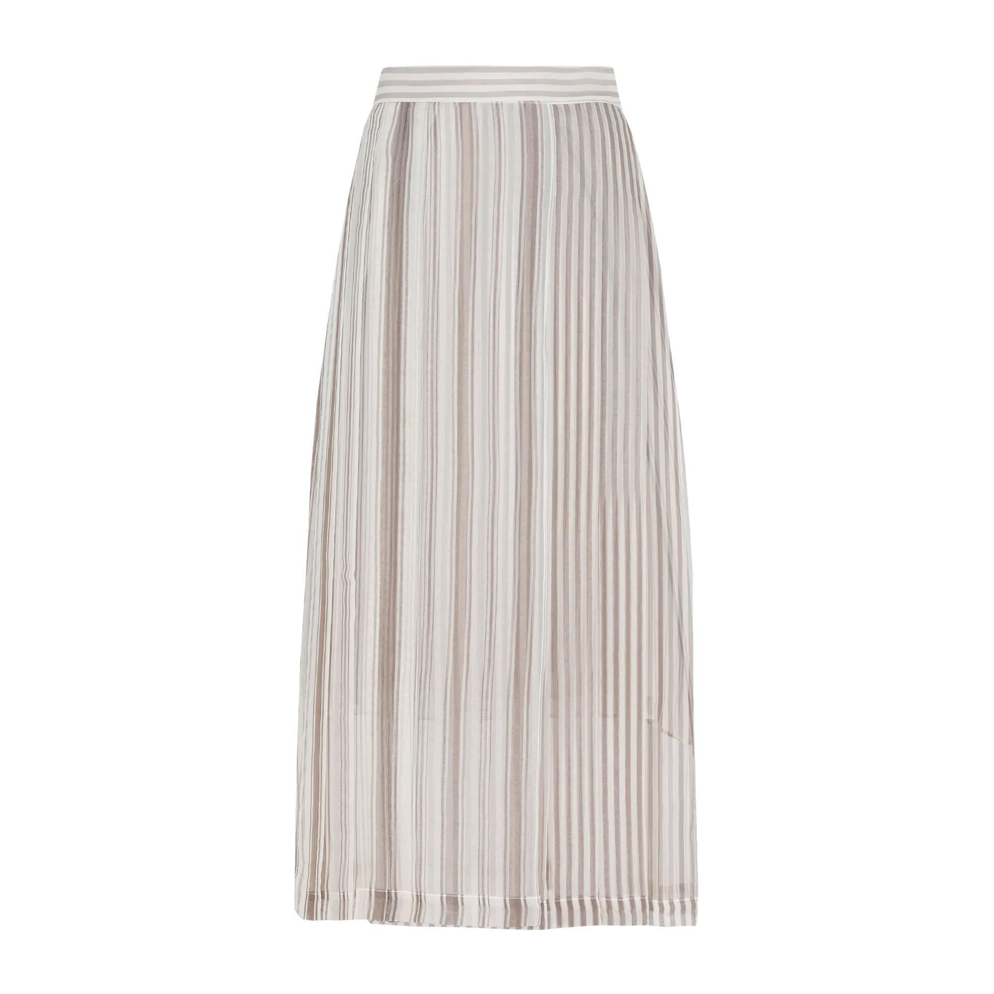 Brunello Cucinelli Striped Midi Skirt