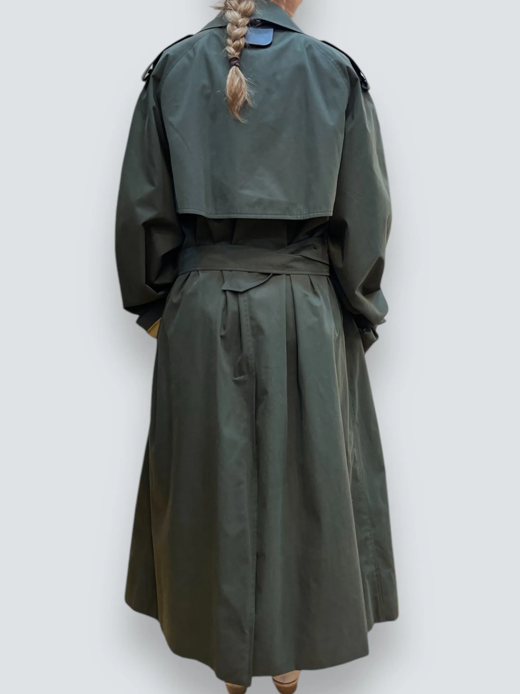 Burberry Size Large Olive Trench Coat