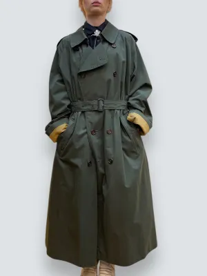 Burberry Size Large Olive Trench Coat