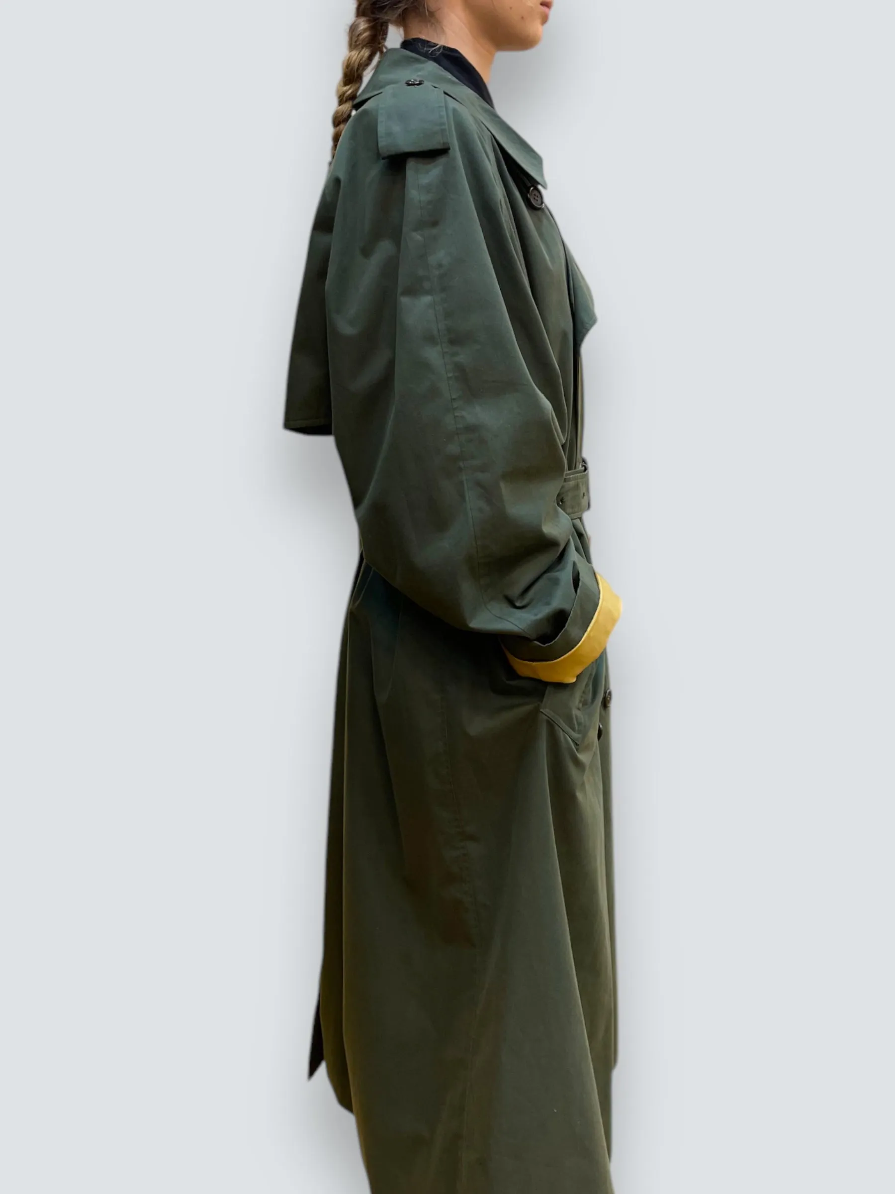 Burberry Size Large Olive Trench Coat