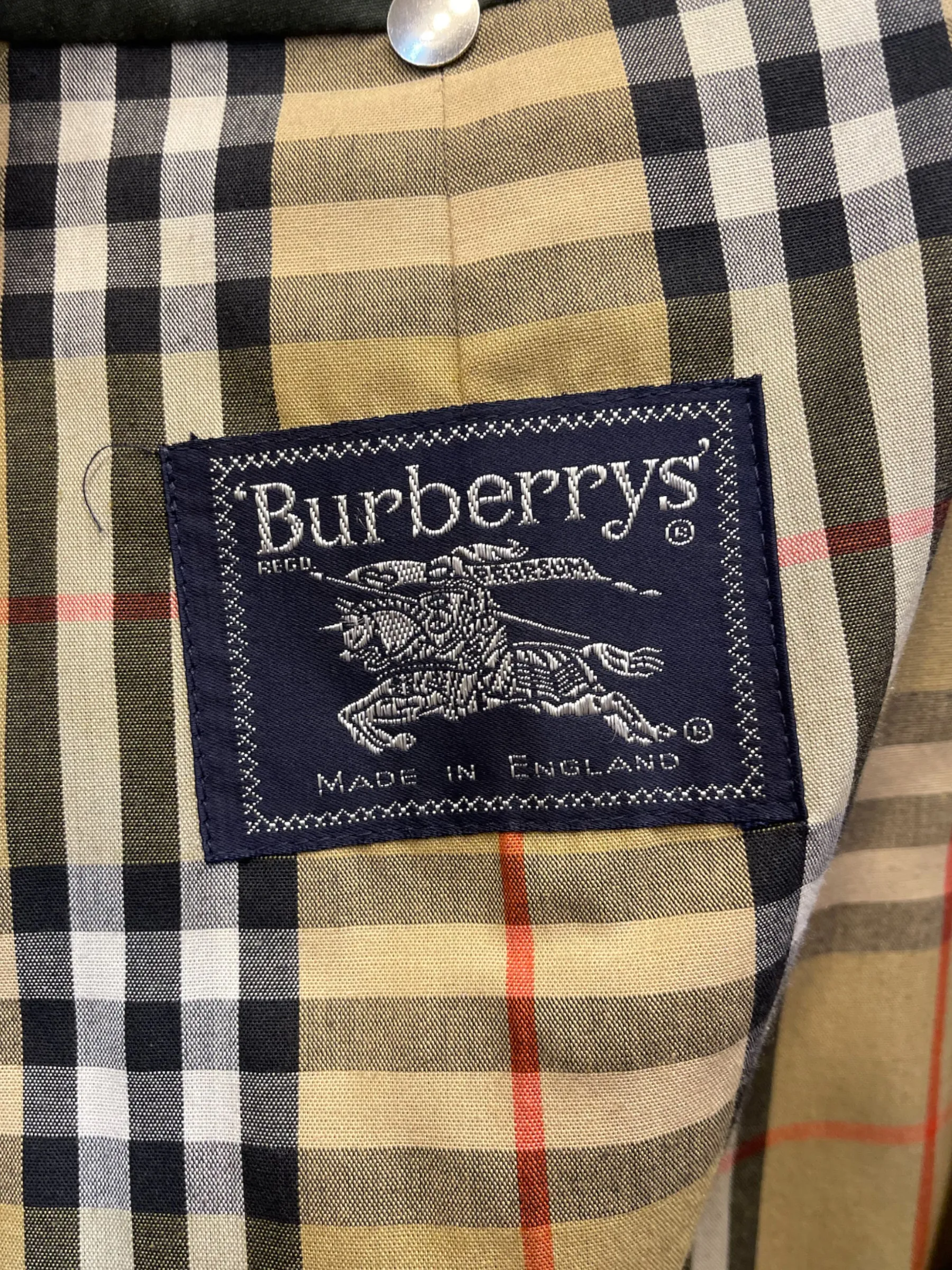 Burberry Size Large Olive Trench Coat