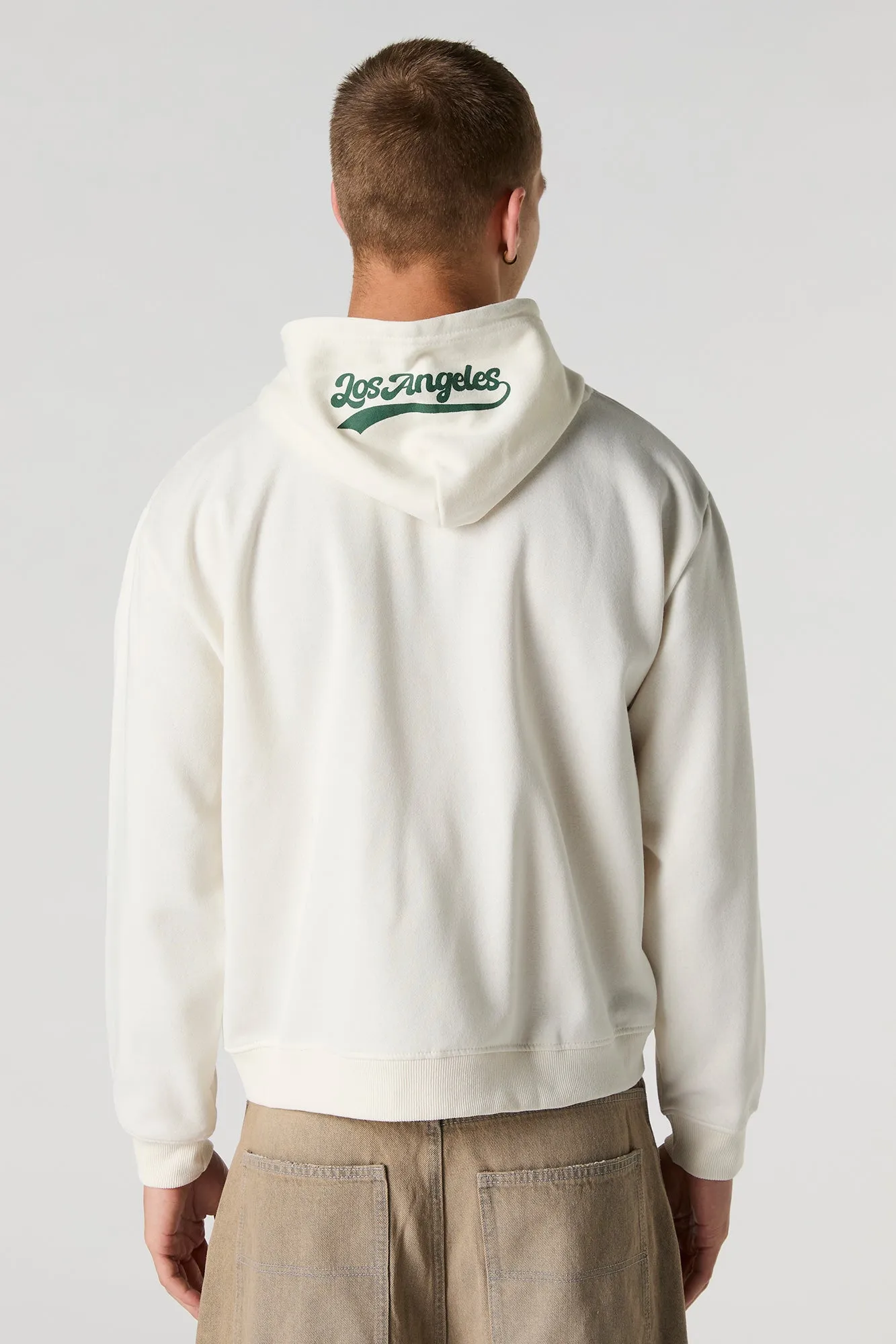 California Chenille Embroidered Zip-Up Fleece Hoodie