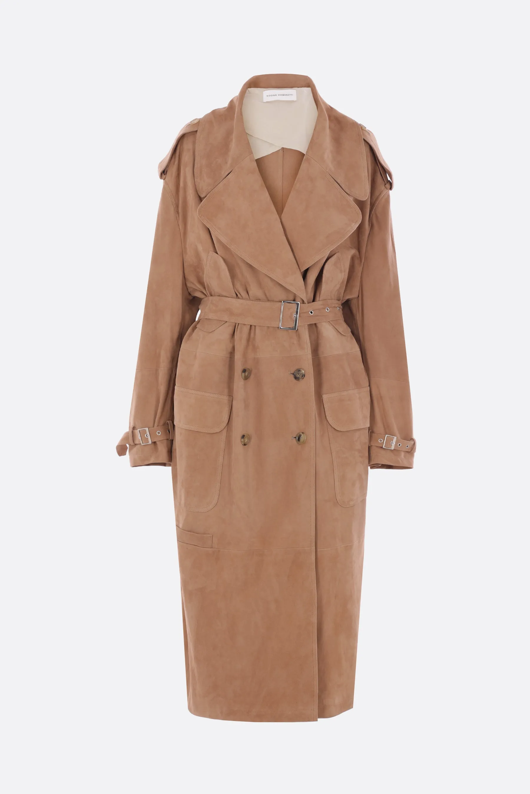 Cavo oversize trench coat in suede