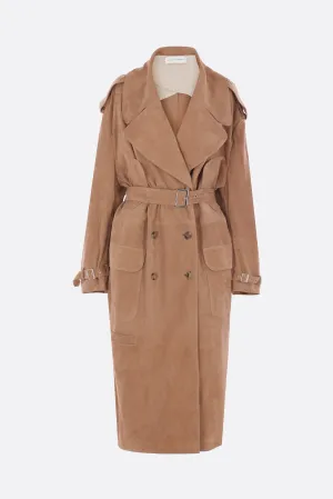 Cavo oversize trench coat in suede