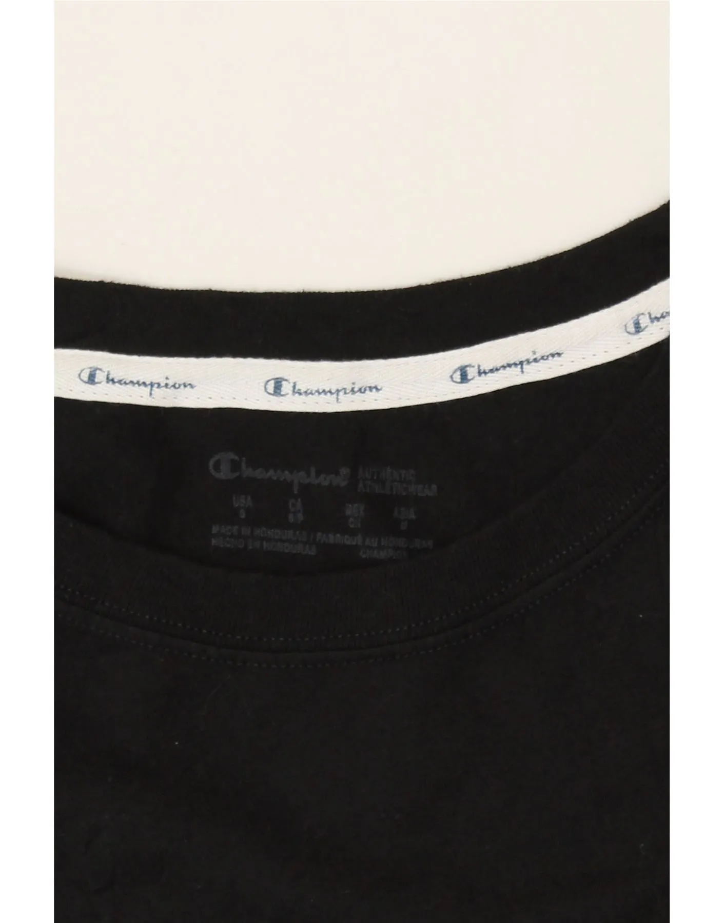 CHAMPION Womens Crop Graphic T-Shirt Top UK 10 Small Black Cotton