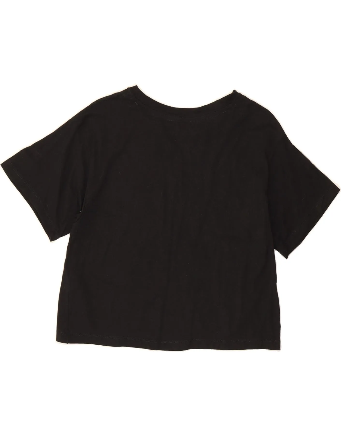 CHAMPION Womens Crop Graphic T-Shirt Top UK 10 Small Black Cotton
