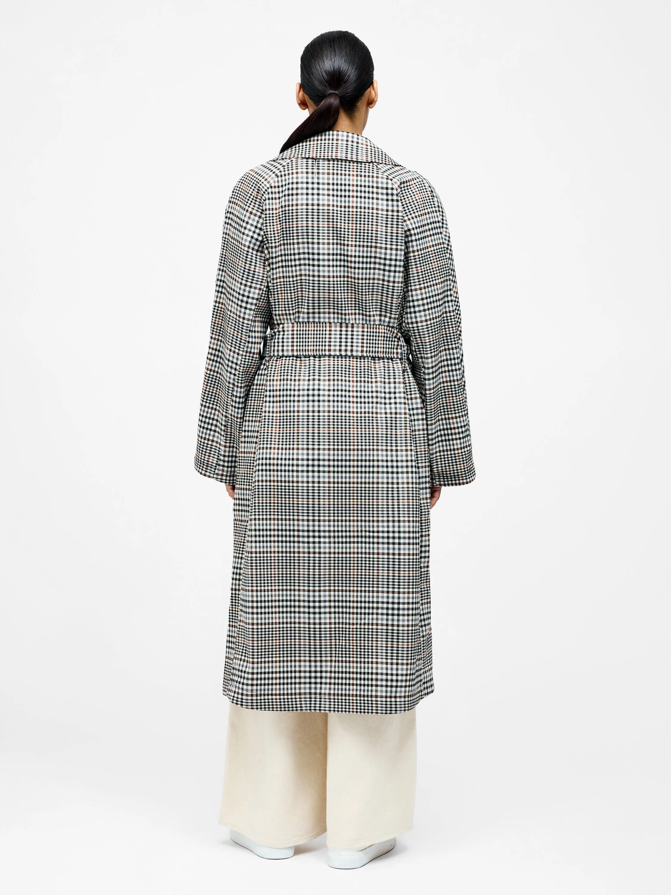 Check Trench Coat