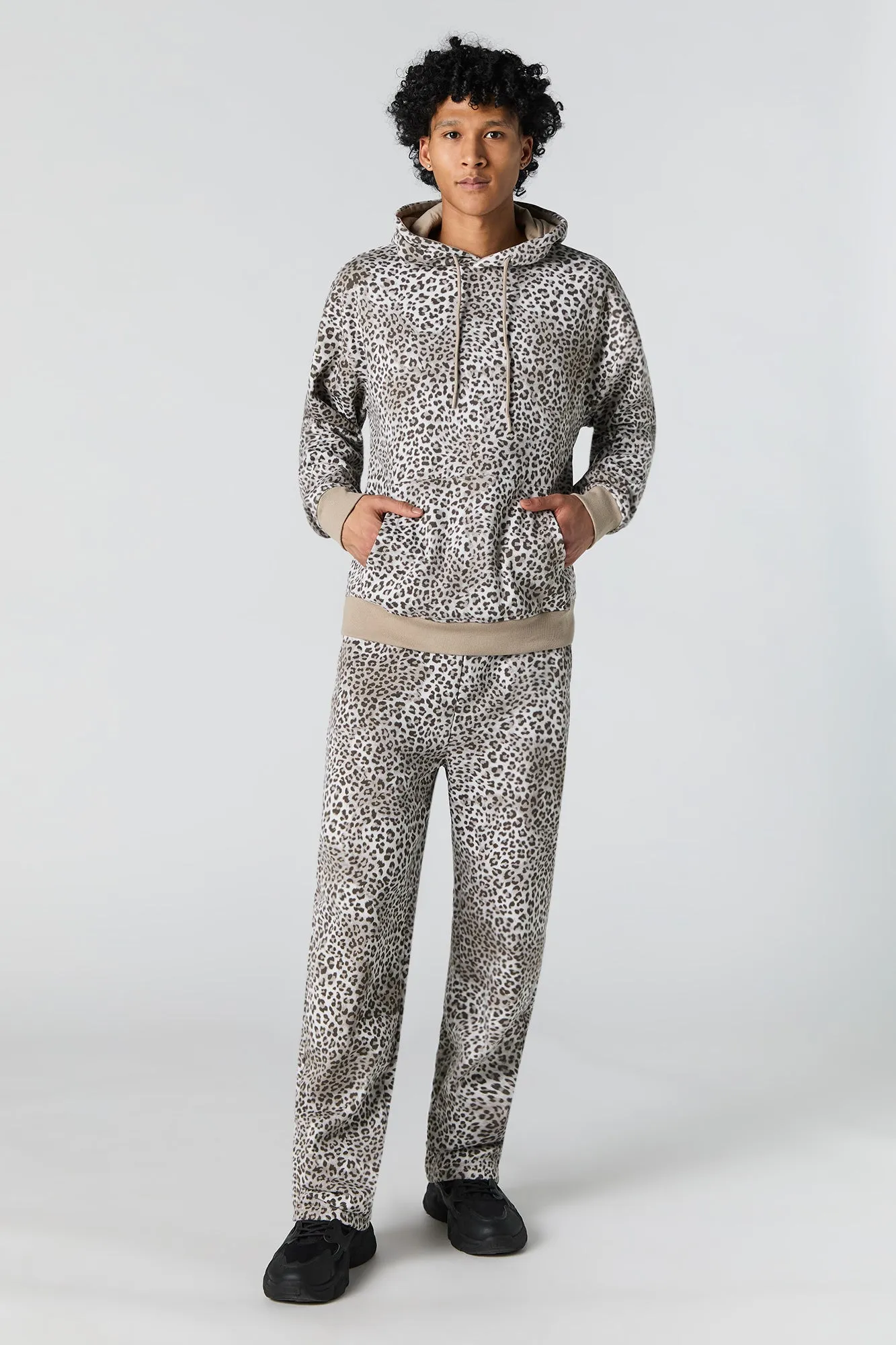 Cheetah Print Fleece Hoodie