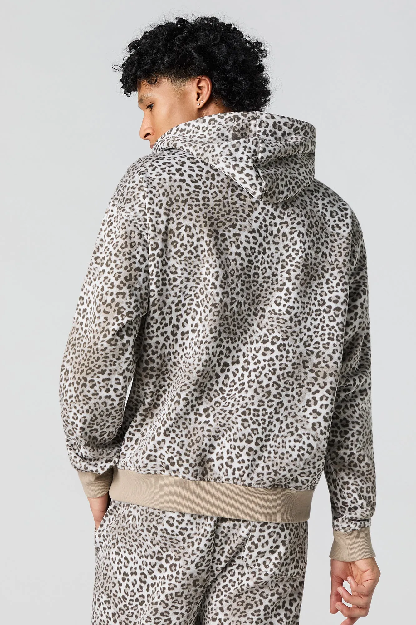 Cheetah Print Fleece Hoodie