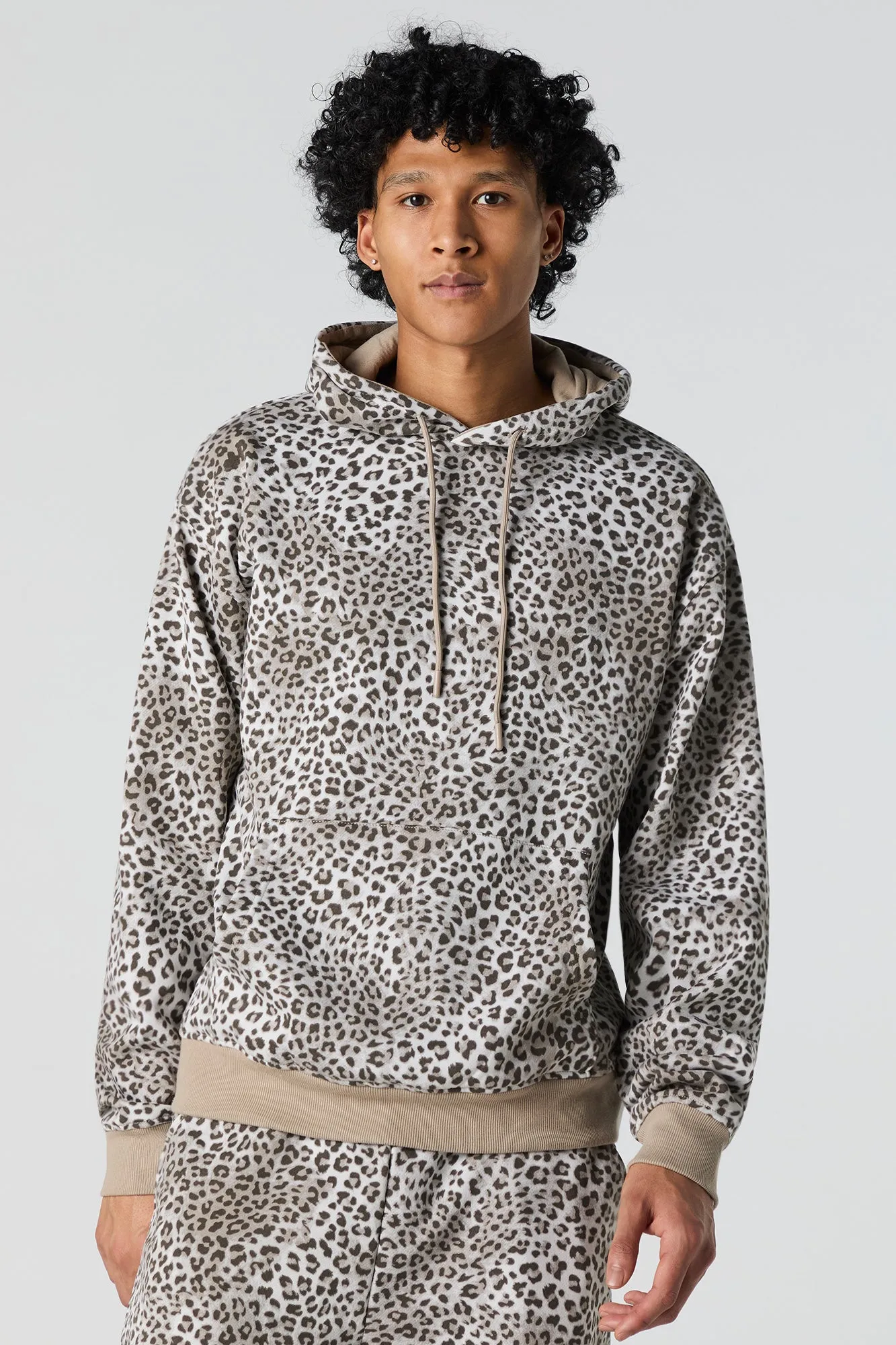 Cheetah Print Fleece Hoodie