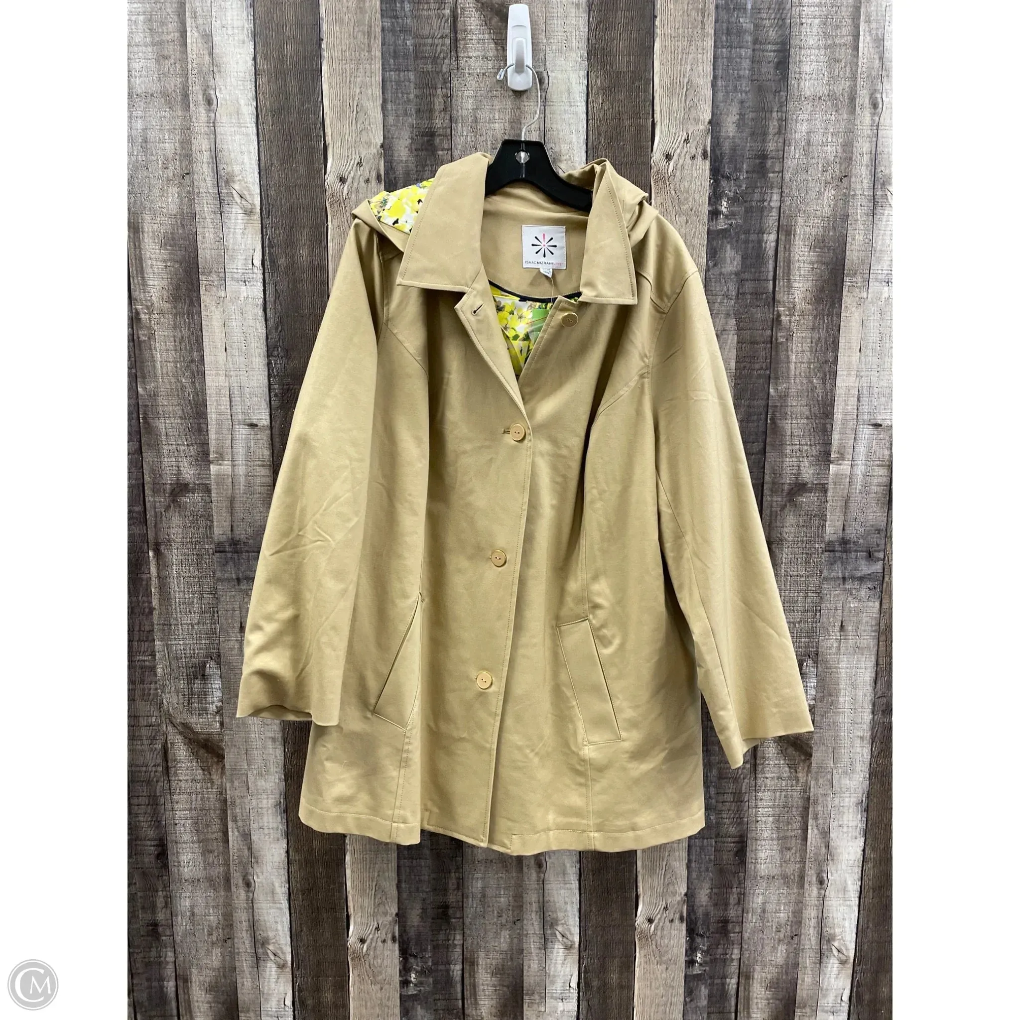 Coat Trench Coat By Isaac Mizrahi Live Qvc In Beige, Size: 3x