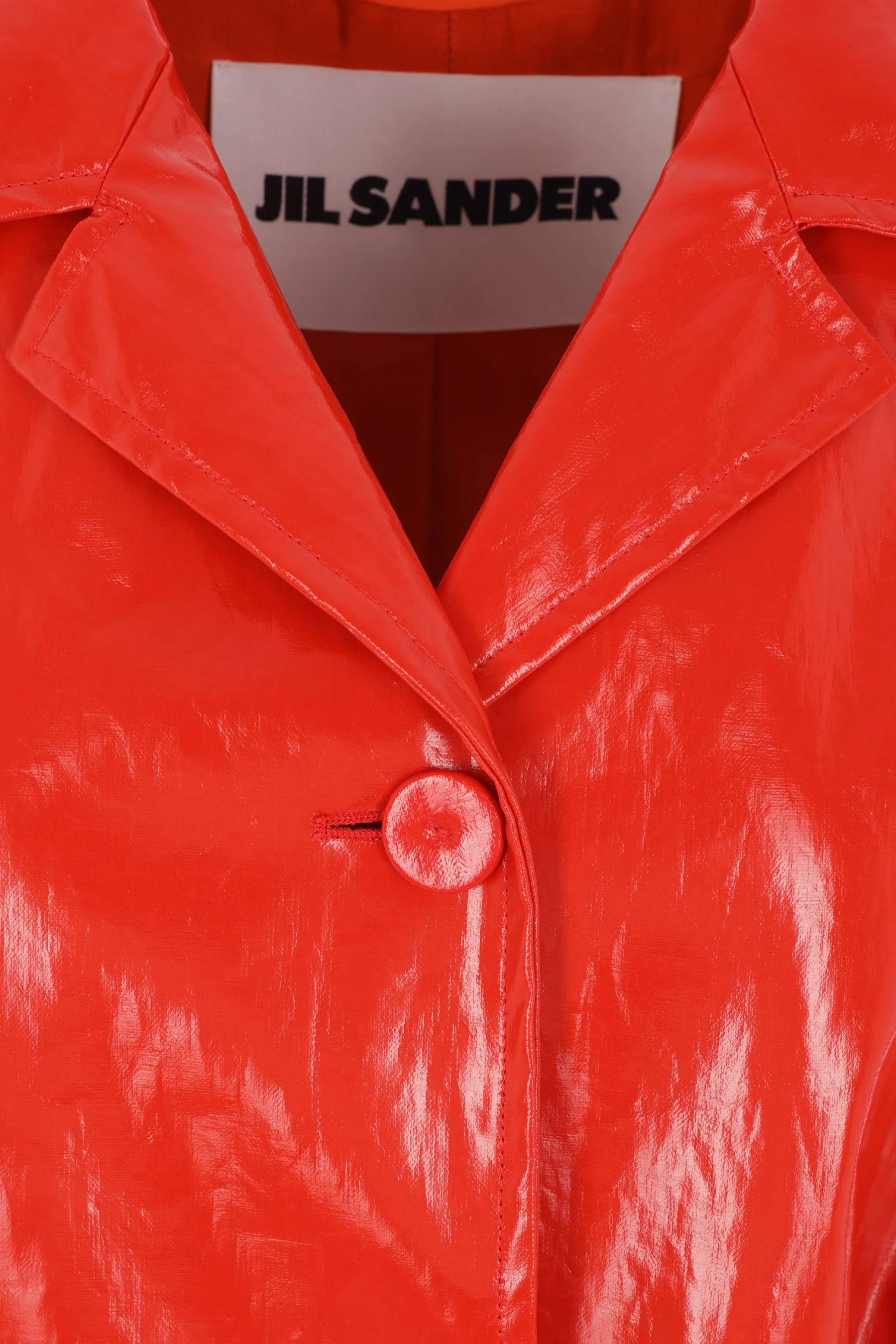 coated linen trench coat