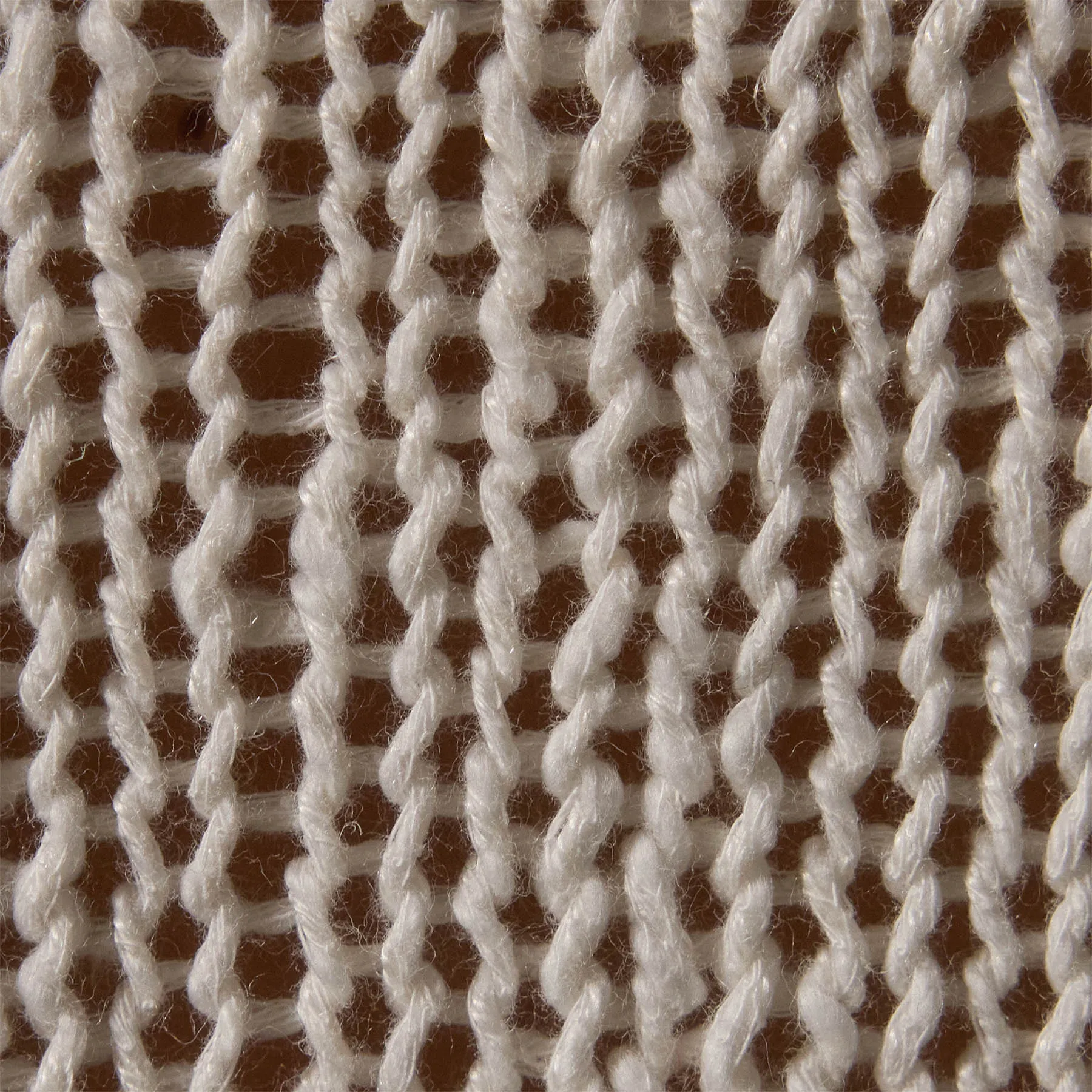 Cotton Linen Open Knit Pullover - White