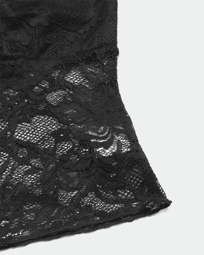 Crop Top Lace Floral Print Slim Fit Camisole