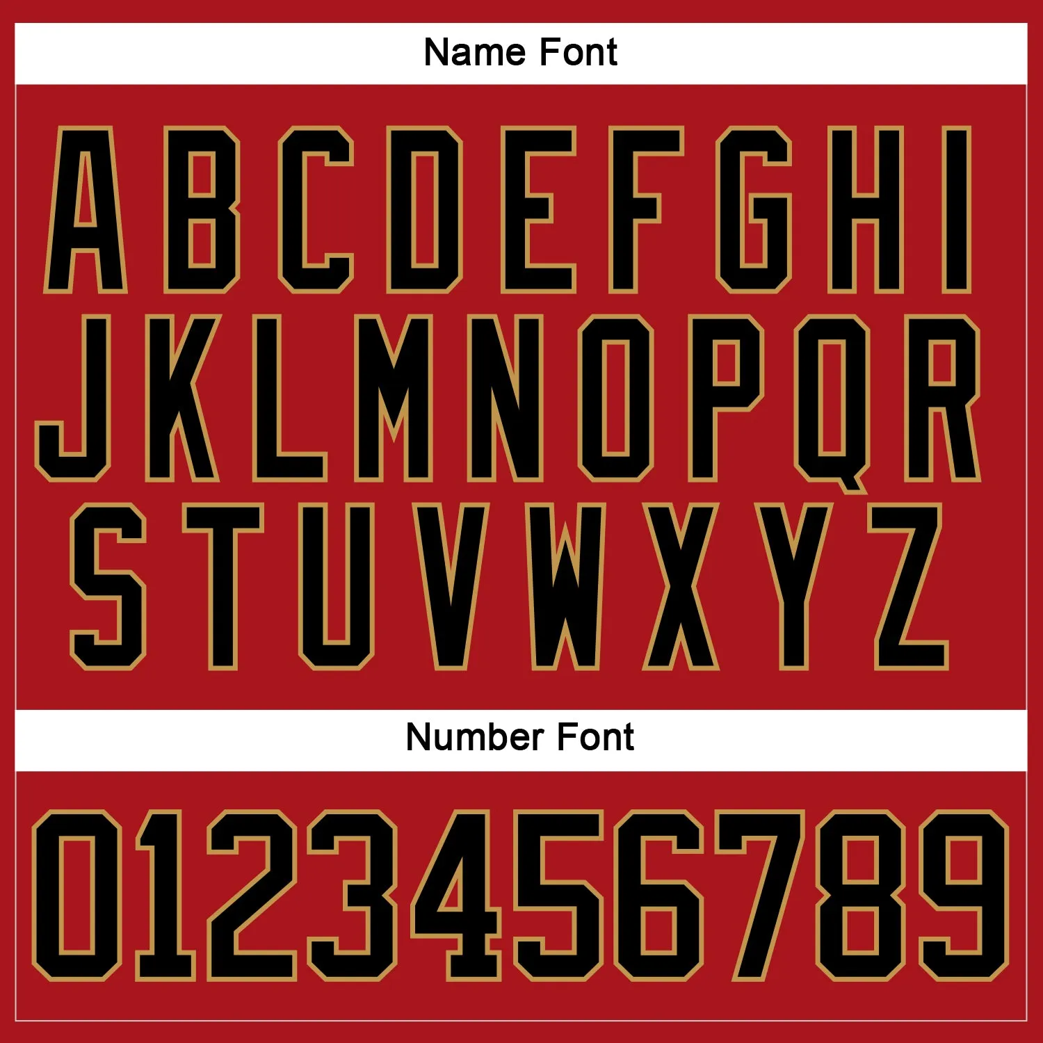 Custom Red Black-Old Gold Hockey Jersey