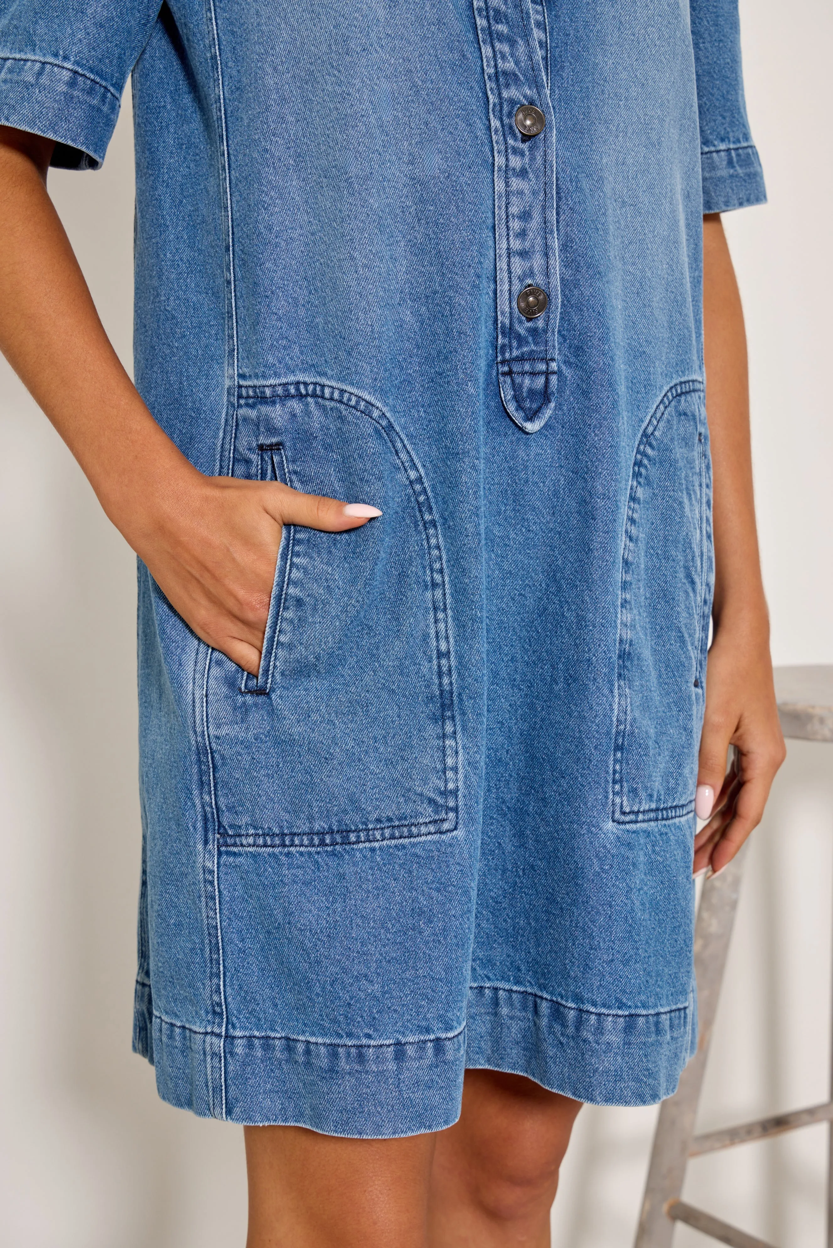 Denim Dress 62688rosalia Medium-Blue