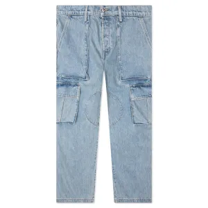 Denim Logo Cargo Pants - Light Wash