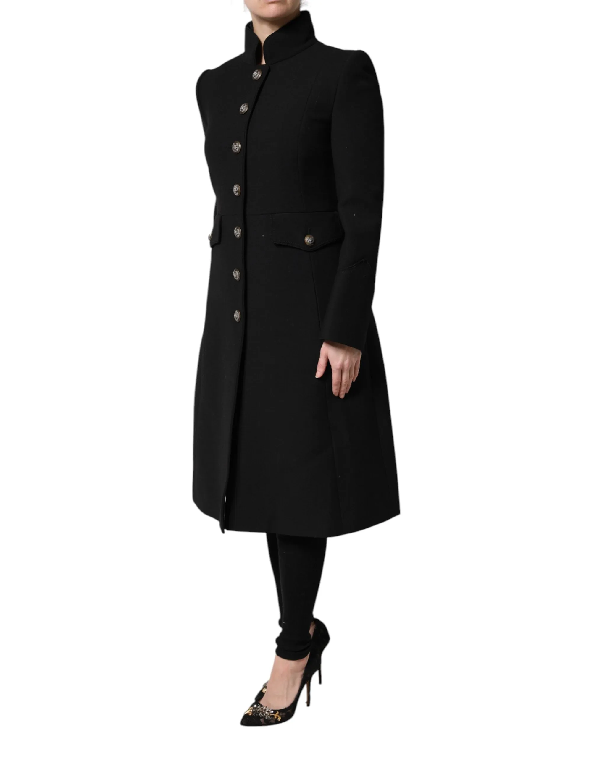 Dolce & Gabbana Wool Single Breasted Trench Coat Women's Jacket