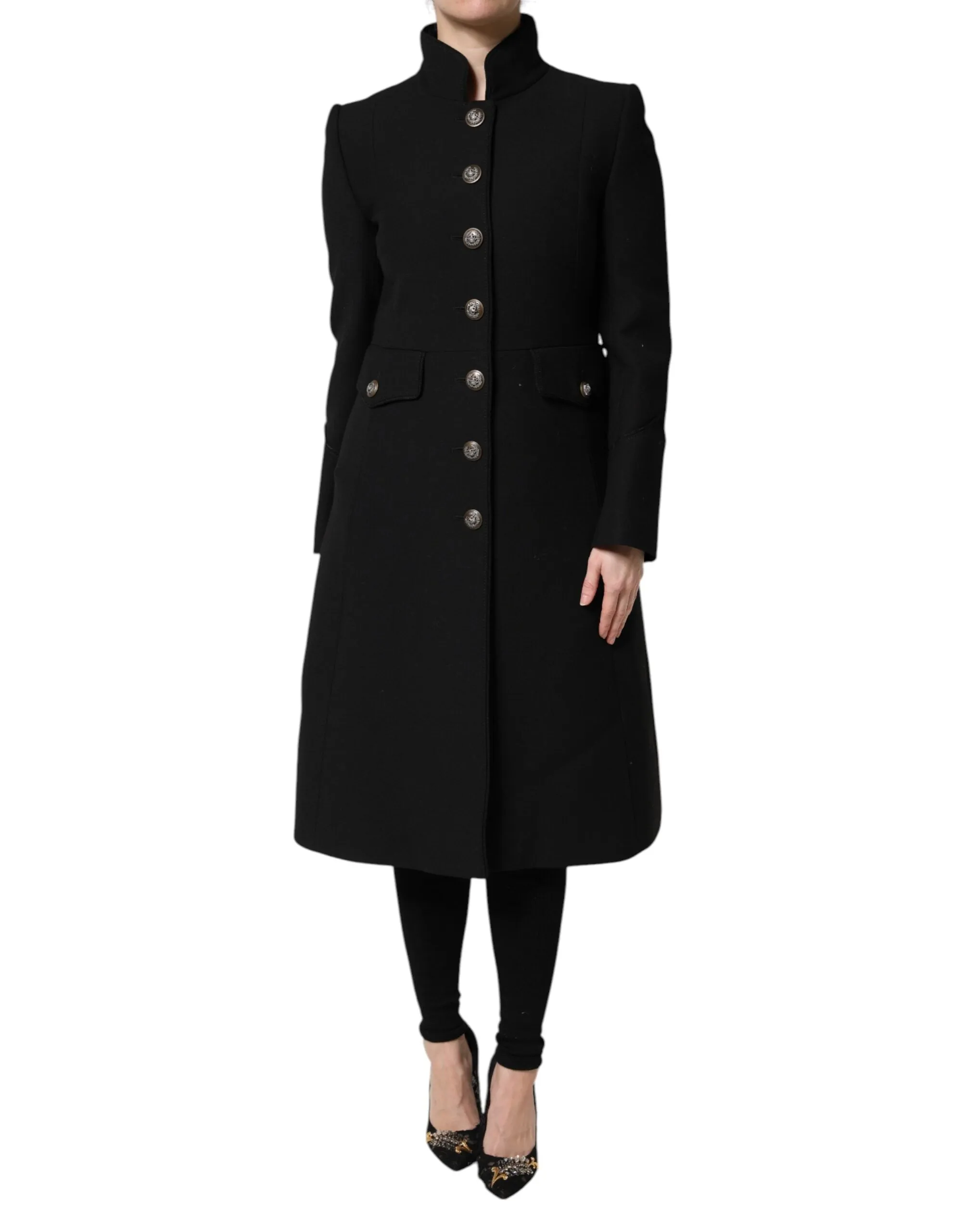 Dolce & Gabbana Wool Single Breasted Trench Coat Women's Jacket