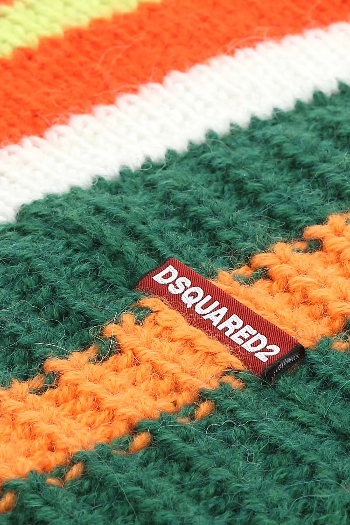 Dsquared2 Logo Detail Striped Knit Hat