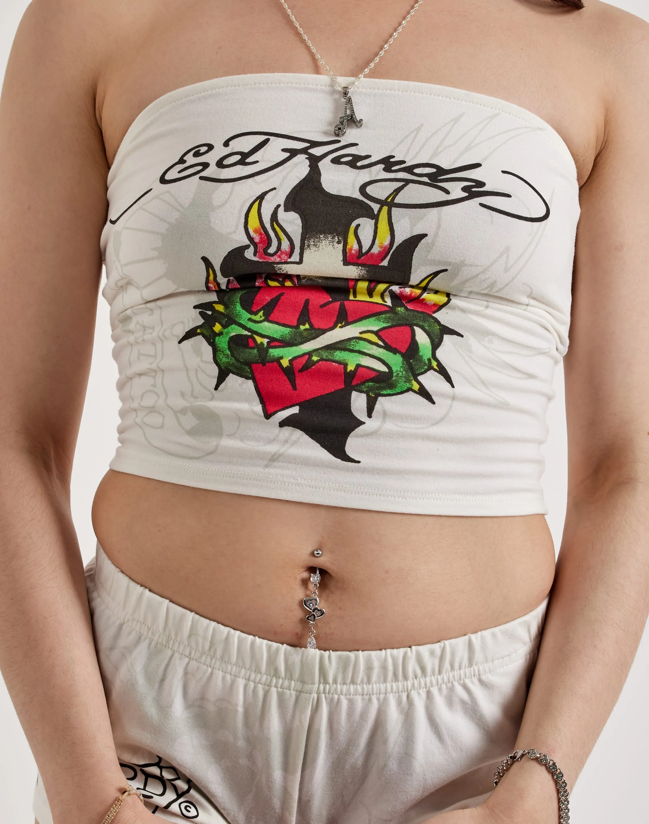 Ed Hardy Cross Heart Tube Top