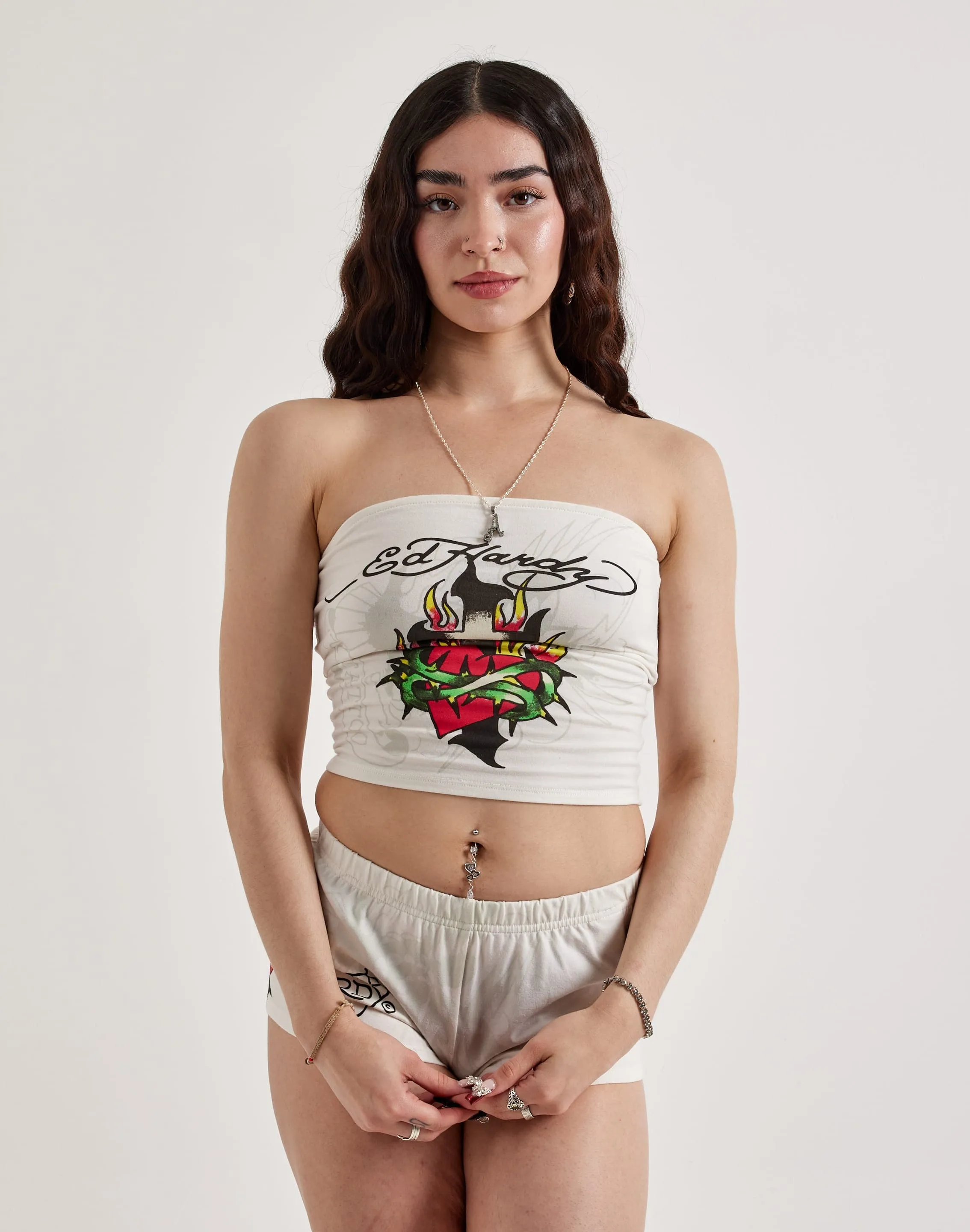 Ed Hardy Cross Heart Tube Top
