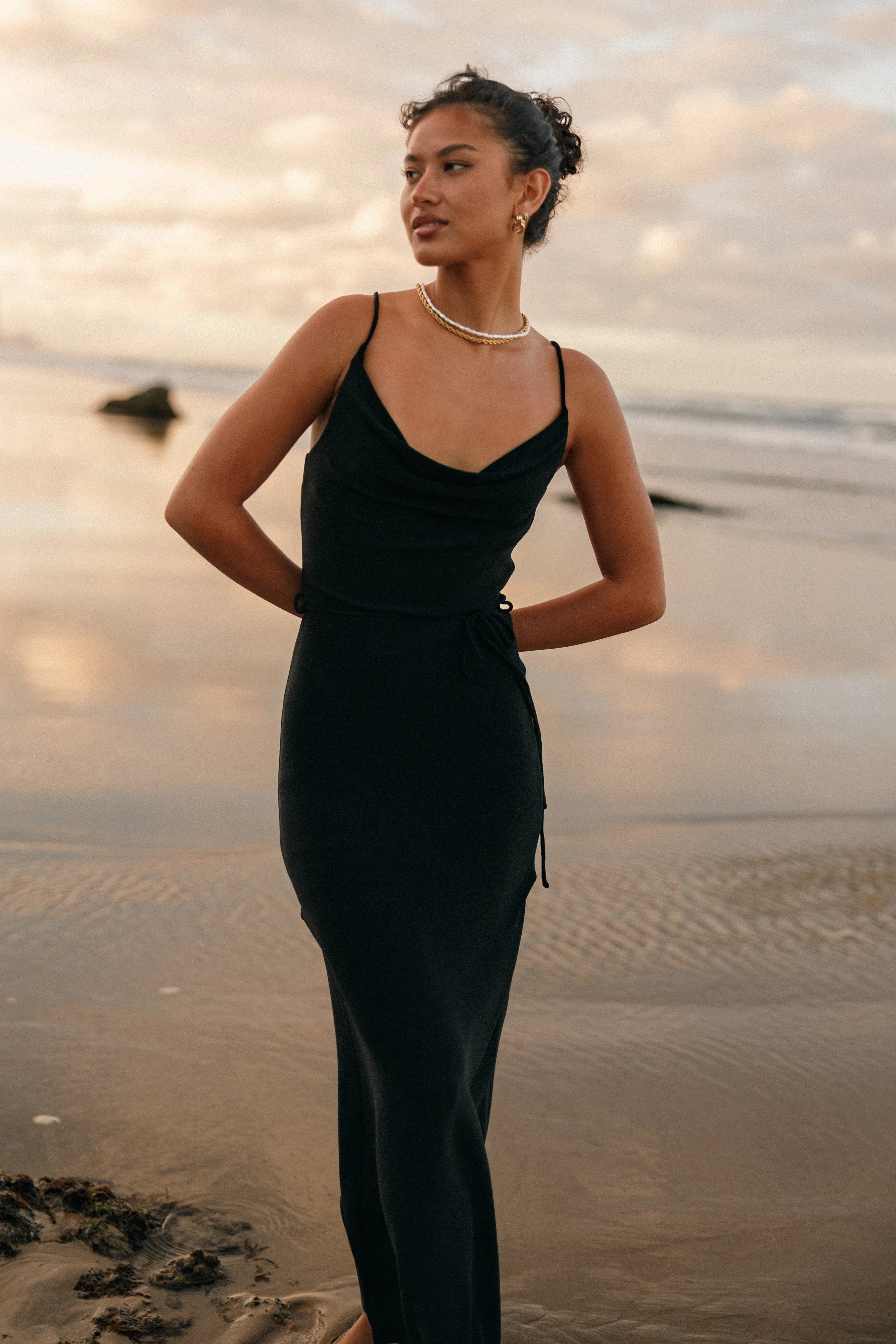 Emily Midi Dress - Black