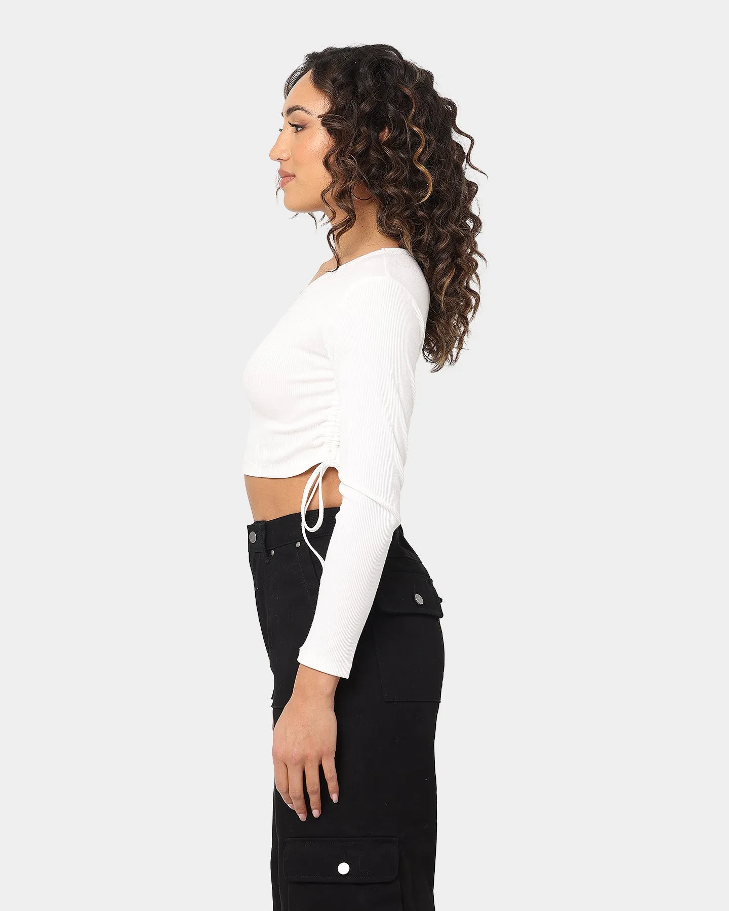 EN ES Women's Shuffle Long Sleeve Top White