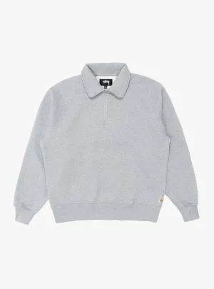 Fleece Raglan Zip Mock Grey Heather
