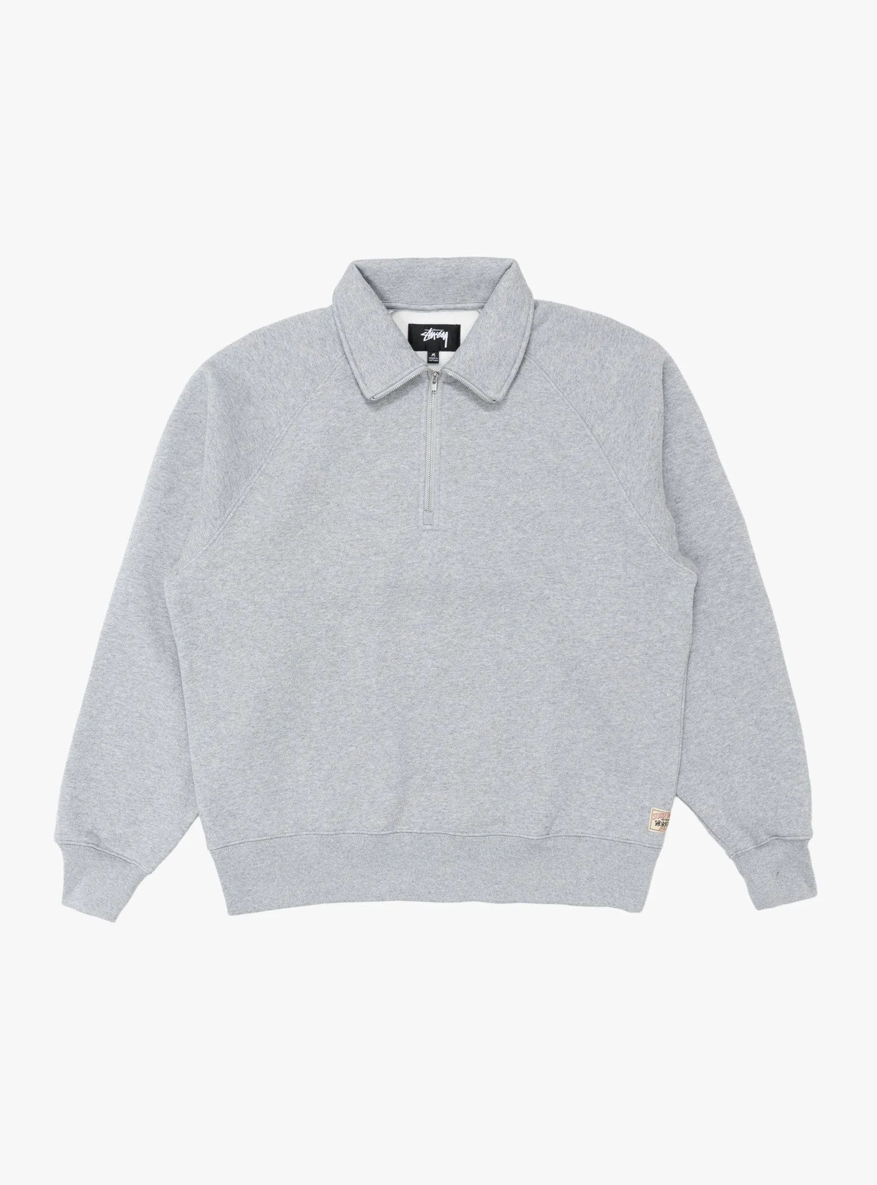 Fleece Raglan Zip Mock Grey Heather