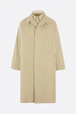 gabardine trench coat with shirt-style insert