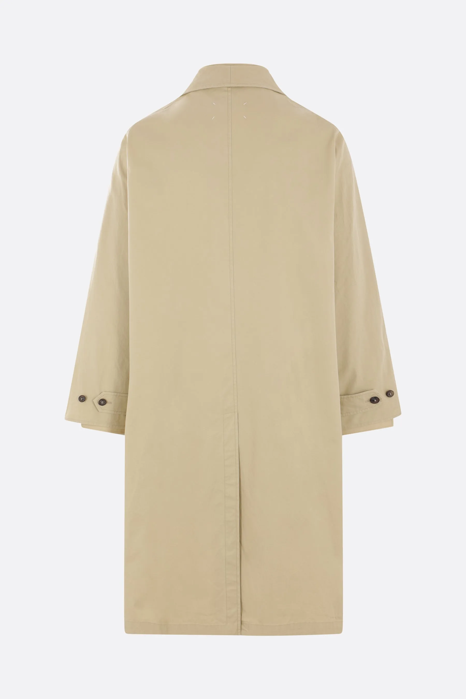 gabardine trench coat with shirt-style insert