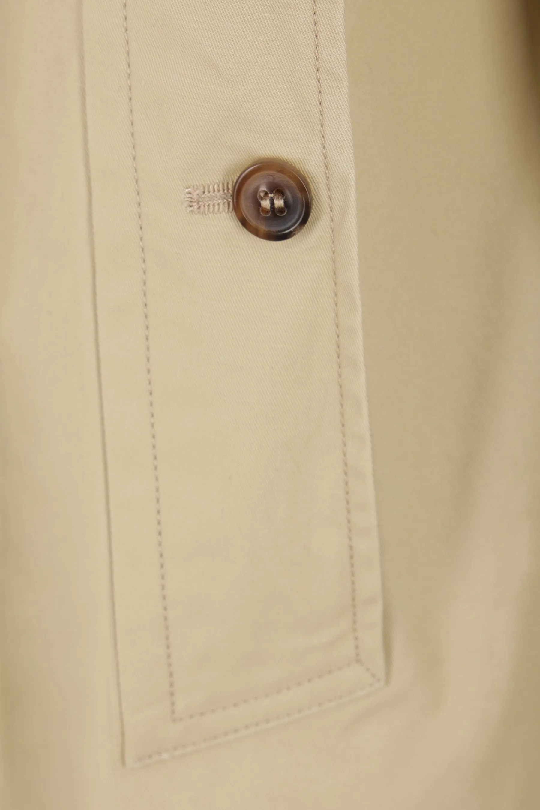 gabardine trench coat with shirt-style insert