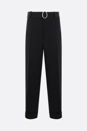gabardine trousers with belt