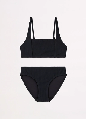 Girls Essential Square Neck Bikini S  - Black