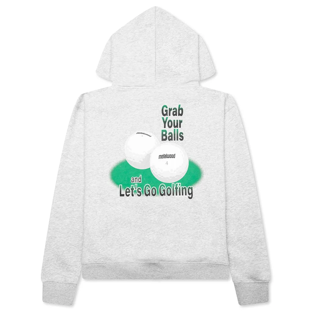 Grab Your Balls Hooded Sweatshirt - Heather Grey
