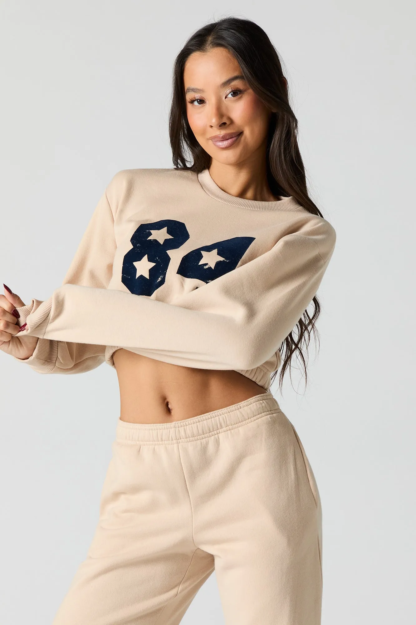 Graphic Cropped Sweatshirt