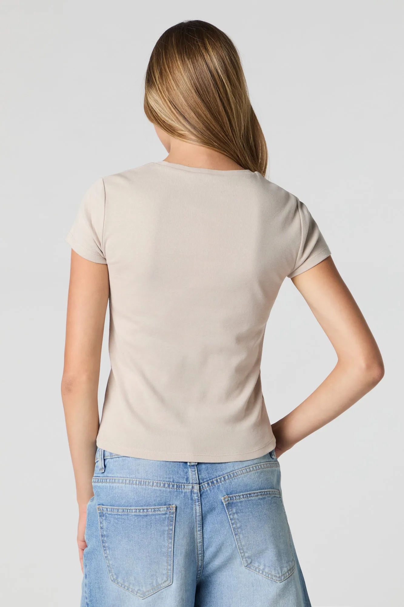Graphic Ribbed T-Shirt