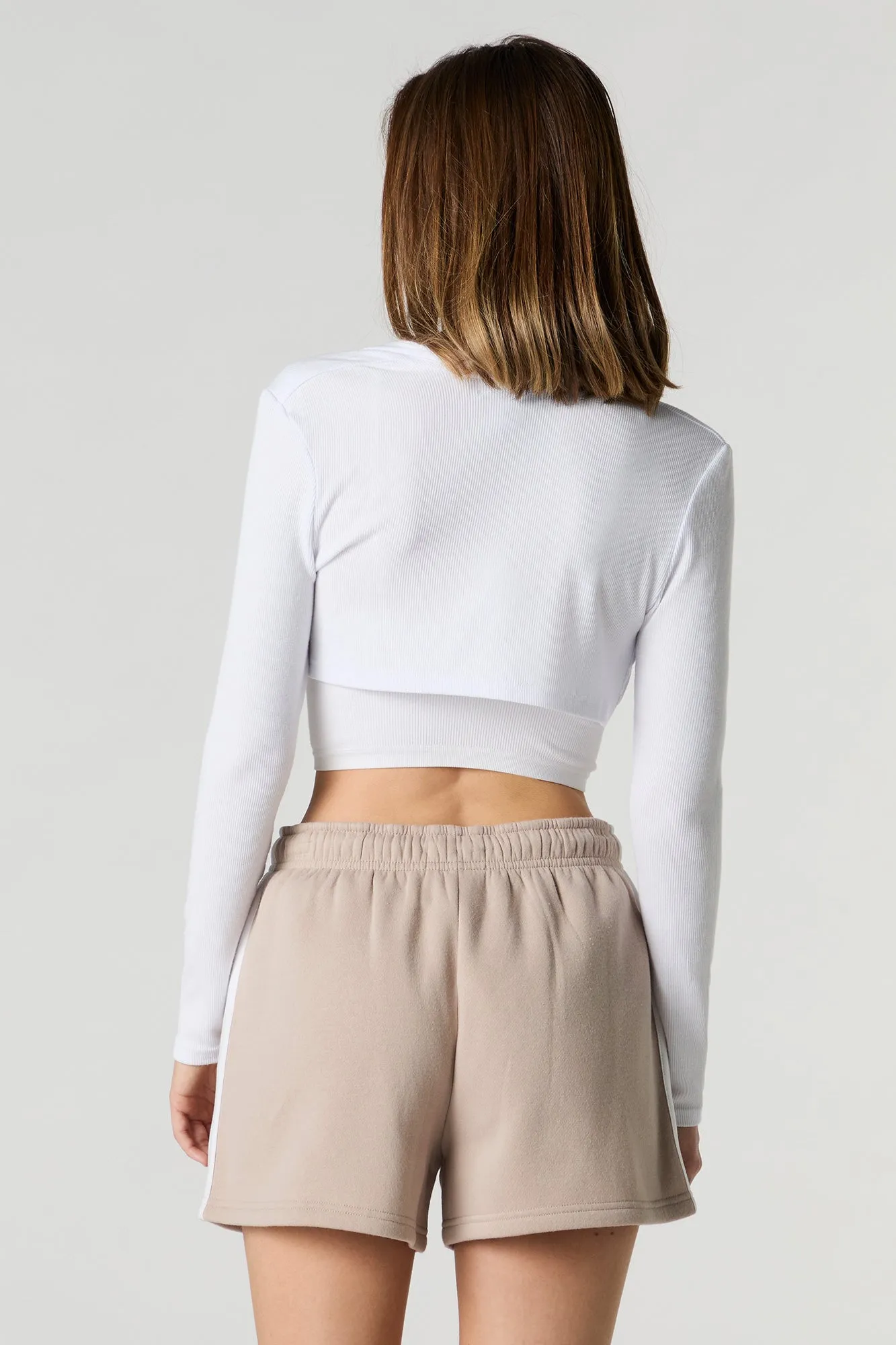 Graphic Side Striped Fleece Short