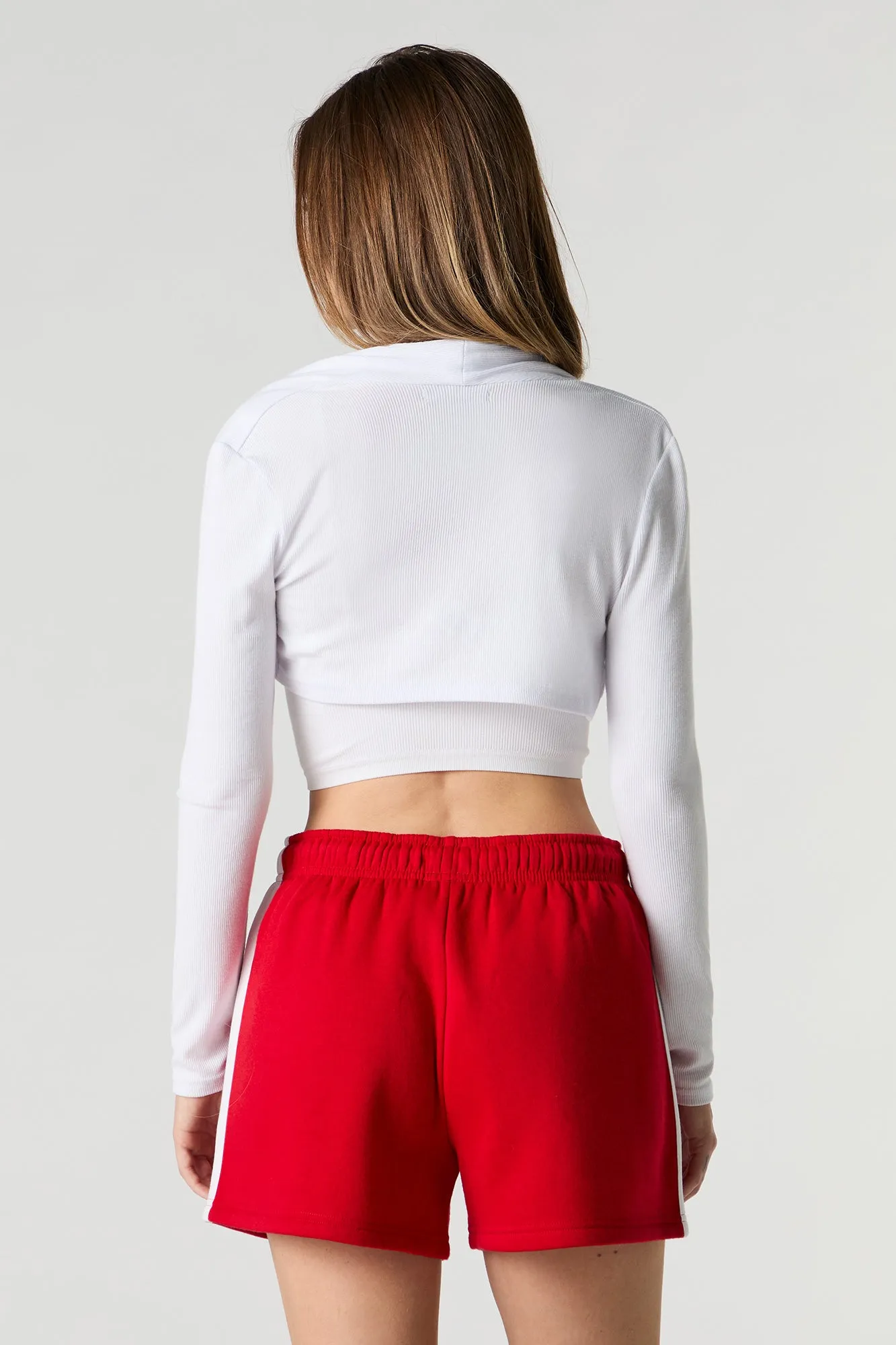 Graphic Side Striped Fleece Short